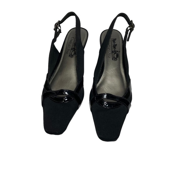 VINTAGE Coach and Four Sling Back Shoes, Black, Size 6 - Picture 7 of 12